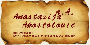Anastasija Apostolović vizit kartica